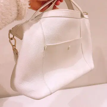 화이트 가죽풍 숄더백