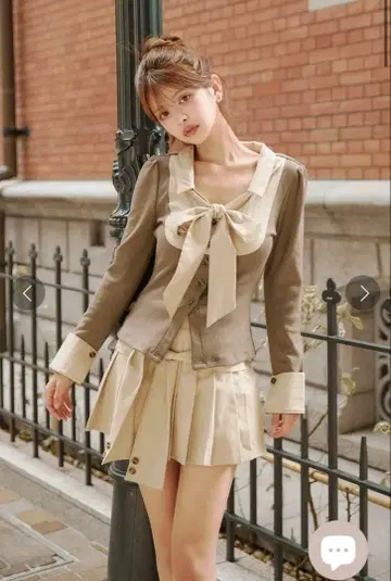 랜디 핀스트라이프 프레피 셋업