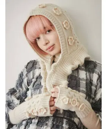 merry jenny 꽃 니트 발라클라바