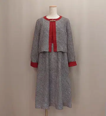 기모노 리메이크 배색 자켓과 A라인 원피스