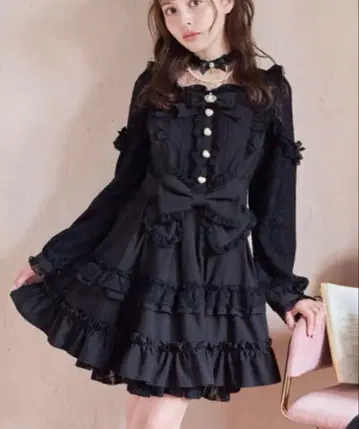 티아라 리본 티어드 원피스