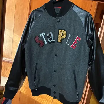 STAPLE 바시티 자켓 M 그레이/블랙