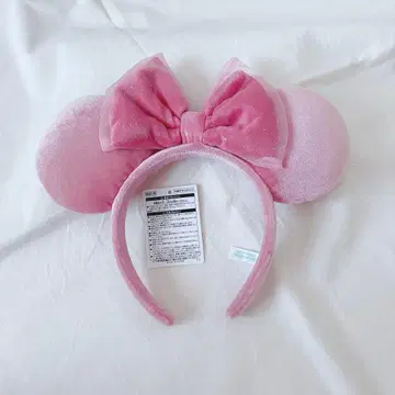 택 포함 새상품 미니 머리띠 벨벳풍 벨로아 핑크