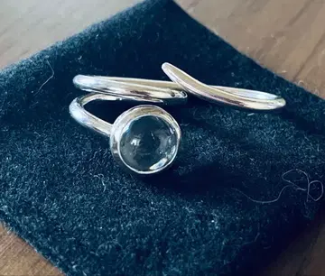 더블 핑거 반지 실버 크리스탈 포함