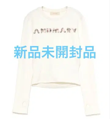 andmary Mary 로고 패턴 탑 화이트