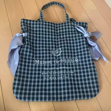 Maison de FLEUR 체크 무늬 토트백