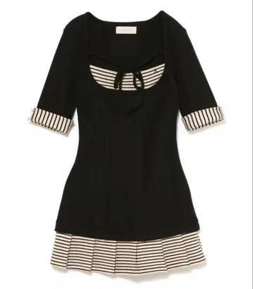Aiden pleats mini dress andmary black