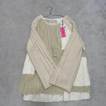 etsint 케이블 니트 베이지 아이보리