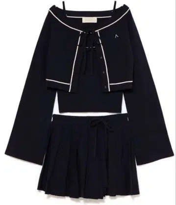 andmary Jennie line knit set up navy