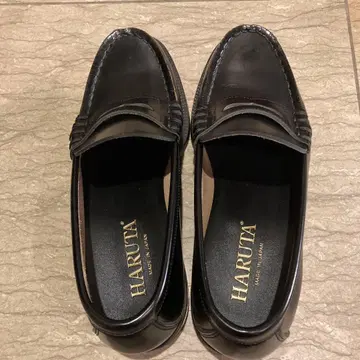 HARUTA 블랙 가죽 로퍼