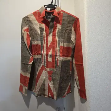 SHARE SPIRIT 유니언 잭 패턴 긴팔 셔츠