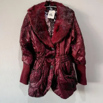 Dancing Heart 퍼 패딩 자켓 버건디