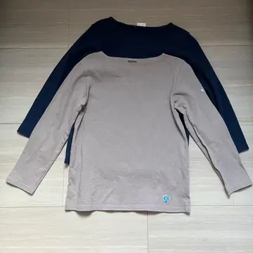 긴팔 T셔츠 2장 세트 그레이 네이비