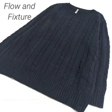 Flow and Fixture 4L 오버 케이블 니트 네이비