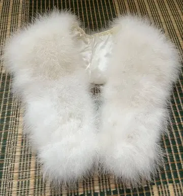 페더 숄 성인식 파티 깃털 목도리 화이트