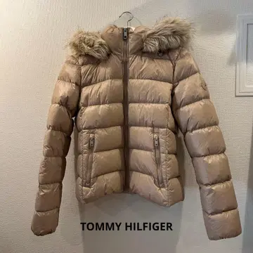 TOMMY HILFIGER 퍼 포함 글로스 다운 자켓 (베이지)