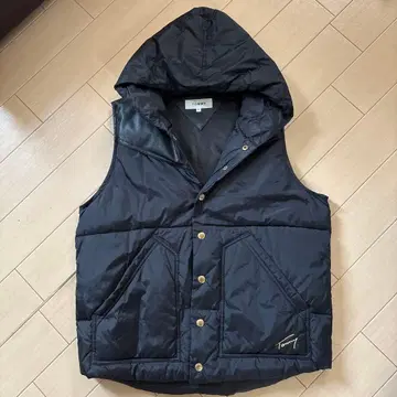 TOMMY 후드 부착 다운 베스트 M 블랙