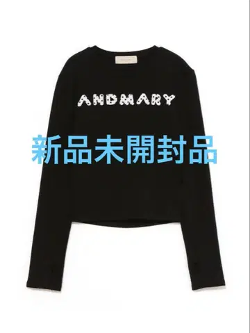andmary 메리 로고 패턴 탑 블랙