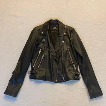 ZARA 블랙 라이더 자켓 XS 천연 가죽