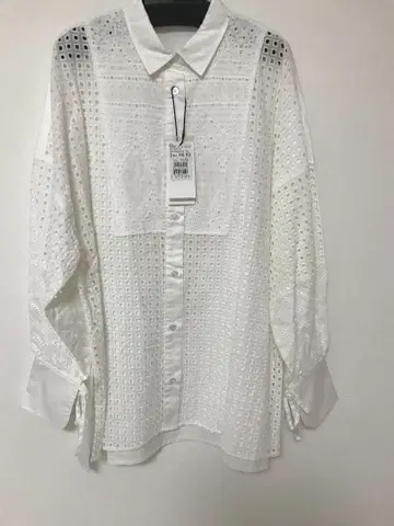 야마다야 Vin 화이트 레이스 셔츠 긴팔 사이즈 9호