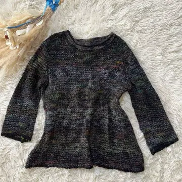 [잔니로 주디체] 멀티 컬러 니트 긴팔 니트탑 비침 아크릴 S