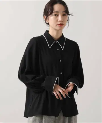 펄 카라 조젯 블라우스