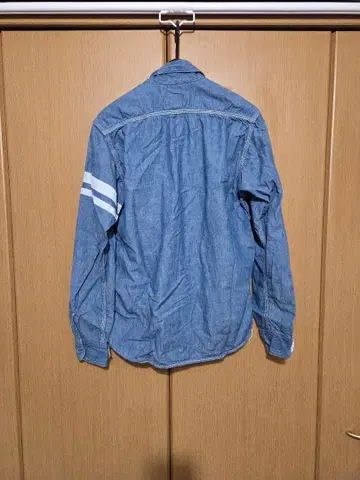 모모타로 청바지 데님 긴팔 셔츠 면 100%