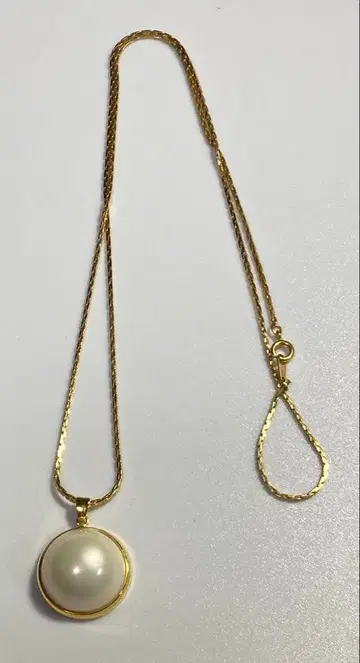 골드 큰 진주 펜던트 목걸이