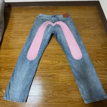 evisu 대흑 프린트 배기핏 청바지 #2000