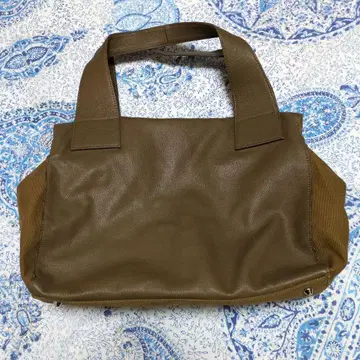 PAPILLONNER 파피요네 캔버스 가죽 토트백 카키