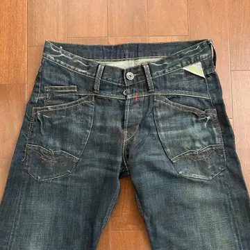 REPLAY 세미 와이드 데님 W31 L32 리플레이 데미지 데님