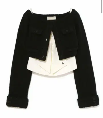 andmary Twiggy 트위드 리본 세트 탑스