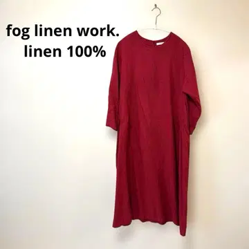 [ fog linen work. ] 긴팔 셔츠 원피스, 개더 디자인