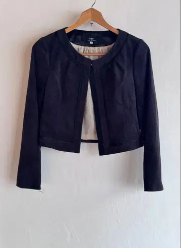 INED 노카라 자켓 볼레로 블랙 일본제