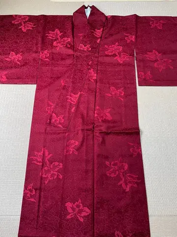 단옷 나팔꽃 패턴? 순수 실크 기모노