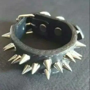 스몰 스파이크 스터드 가죽 리스트 밴드 2 x 1ROW