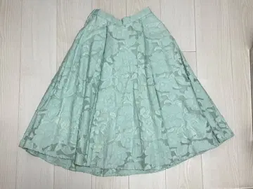 플레어 스커트 민트 그린 꽃