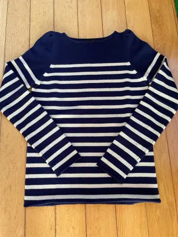 미사용품 [Drawer] 네이비/화이트 스트라이프 긴팔 스웨터 사이즈 2