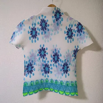 me Issei miyake 꽃무늬 반팔 셔츠