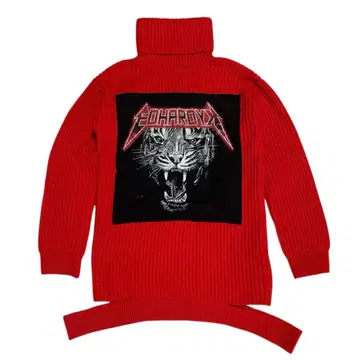 y2k 그런지 락 하이넥 오버 니트