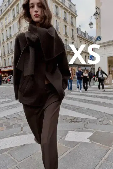 ZARA 자라 울 숏 스카프 코트 XS