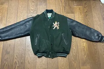 FLANDRE 바시티 자켓 다크 그린/블랙