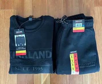 코스트코 맨투맨 상하의 블랙 미사용 새상품