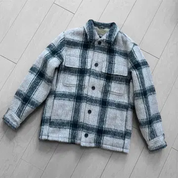 아바클로 체크 무늬 보아 자켓