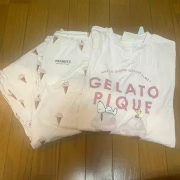 GELATO PIQUE 아이스크림 패턴 룸웨어 세트 핑크