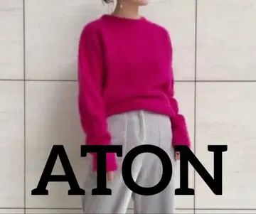 ATON 마젠타 핑크 긴팔 니트