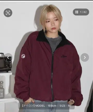 리버서블 드로 코드 스탠드 넥 숏 블루종 나일론 자켓