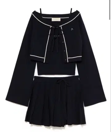 andmary Jennie 라인 니트 세트업 네이비