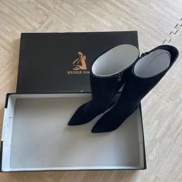 블랙 스웨이드 롱 부츠 boutique osaki