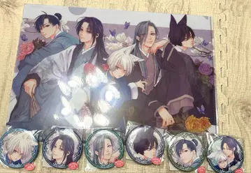 왕의 짐승 복권 메이트 캔뱃지 6개와 클리어 파일 2장 세트